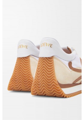 LOEWE Flow Runner 2.0 In Nylon And Suede Chocolate Almost Optic