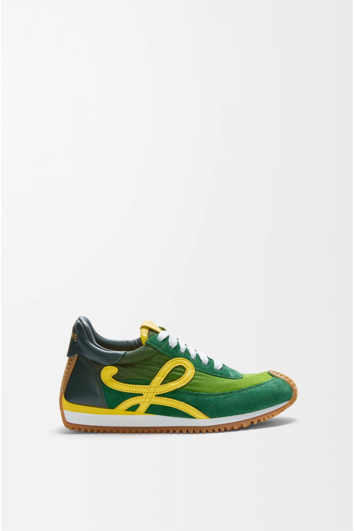LOEWE Flow Runner 2.0 In Nylon And Suede Gradient Green Yellow