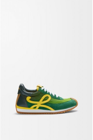 LOEWE Flow Runner 2.0 In Nylon And Suede Gradient Green Yellow