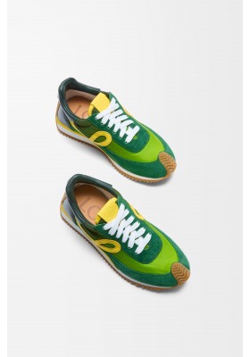 LOEWE Flow Runner 2.0 In Nylon And Suede Gradient Green Yellow