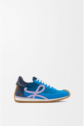 LOEWE Flow Runner 2.0 In Nylon And Suede Gradient Blue Lilac