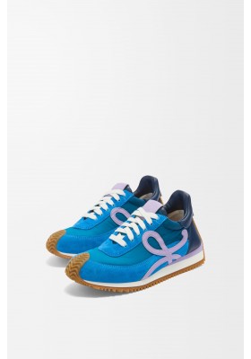 LOEWE Flow Runner 2.0 In Nylon And Suede Gradient Blue Lilac