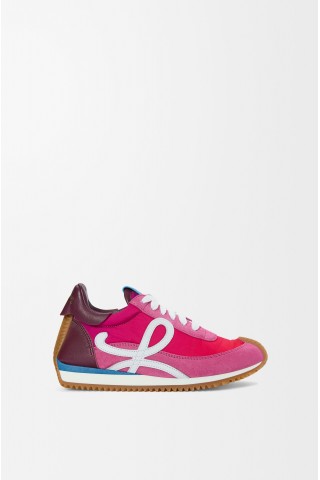 LOEWE Flow Runner 2.0 In Nylon And Suede Gradient Pink White