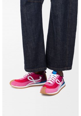 LOEWE Flow Runner 2.0 In Nylon And Suede Gradient Pink White