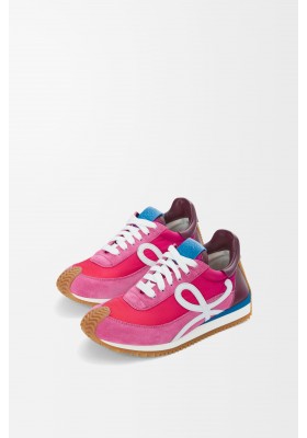 LOEWE Flow Runner 2.0 In Nylon And Suede Gradient Pink White