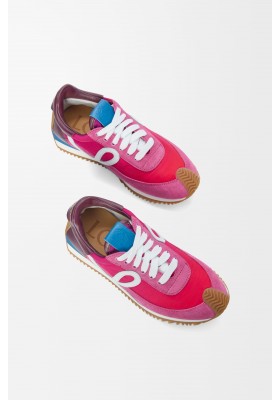 LOEWE Flow Runner 2.0 In Nylon And Suede Gradient Pink White