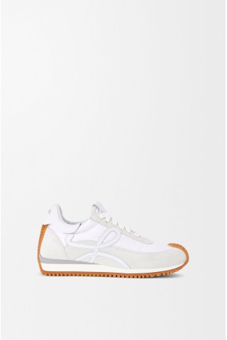 LOEWE Flow Runner In Nylon And Suede White