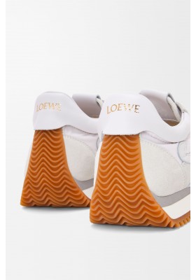 LOEWE Flow Runner In Nylon And Suede White