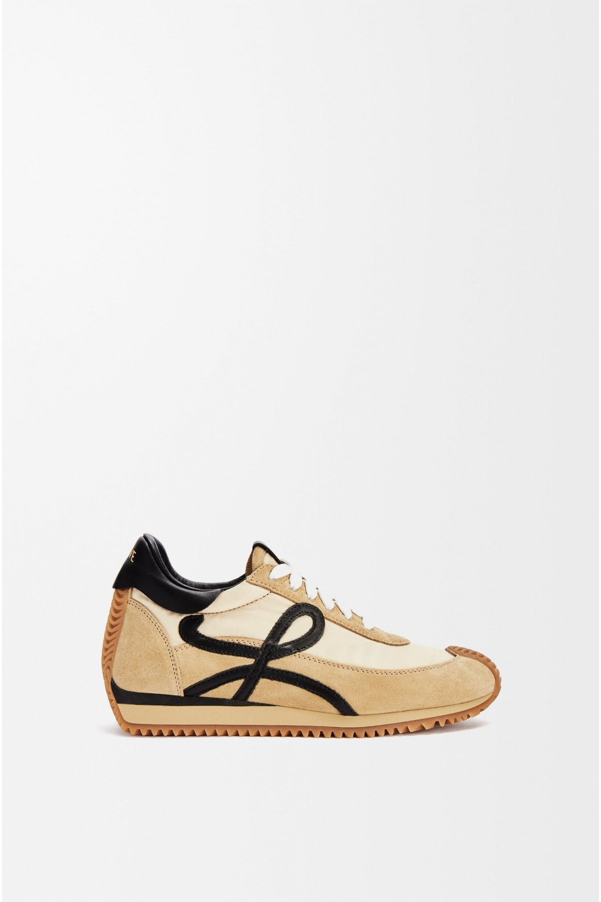 LOEWE Flow Runner In Nylon And Suede Gold Black