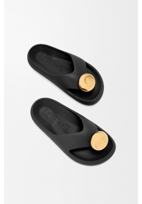 LOEWE Foam Pebble Sandal Black Gold