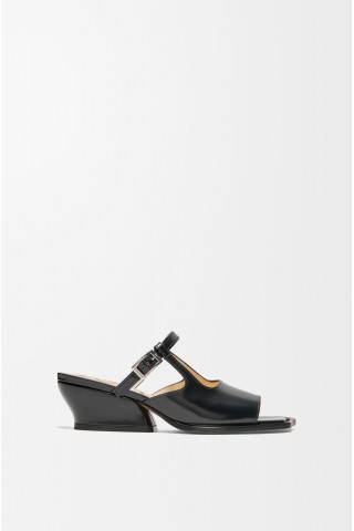 LOEWE Onda Open-toe Mule In Brushed Calfskin Black
