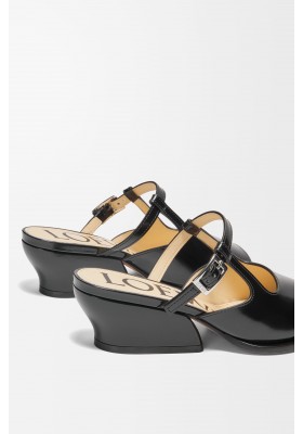 LOEWE Onda Open-toe Mule In Brushed Calfskin Black