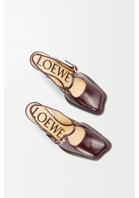 LOEWE Onda Slingback Pump In Brushed Calfskin Burgundy