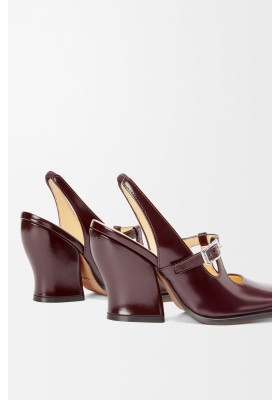 LOEWE Onda Slingback Pump In Brushed Calfskin Burgundy