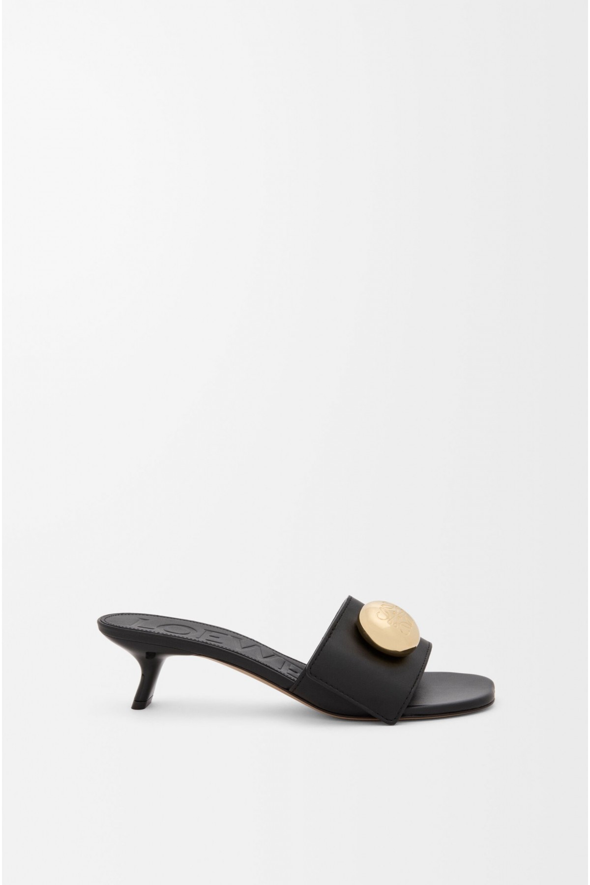 LOEWE Pebble Slide In Soft Calfskin Black