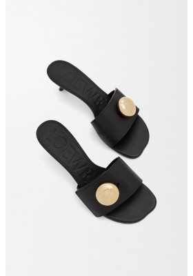 LOEWE Pebble Slide In Soft Calfskin Black