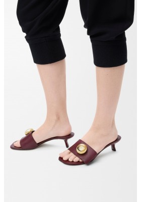LOEWE Pebble Slide In Soft Calfskin Burgundy