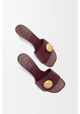 LOEWE Pebble Slide In Soft Calfskin Burgundy