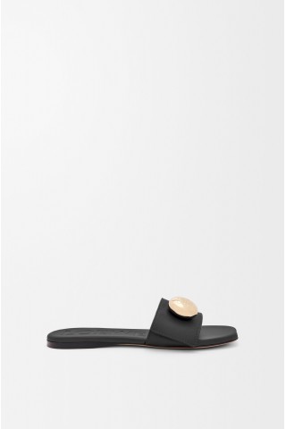 LOEWE Pebble Slide In Soft Calfskin Black