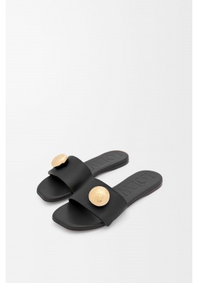 LOEWE Pebble Slide In Soft Calfskin Black