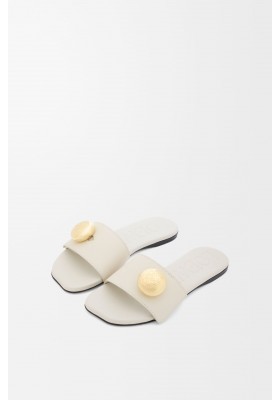 LOEWE Pebble Slide In Soft Calfskin Sea Salt