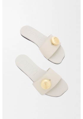 LOEWE Pebble Slide In Soft Calfskin Sea Salt