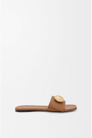 LOEWE Pebble Slide In Soft Calfskin Oak