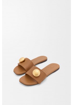 LOEWE Pebble Slide In Soft Calfskin Oak