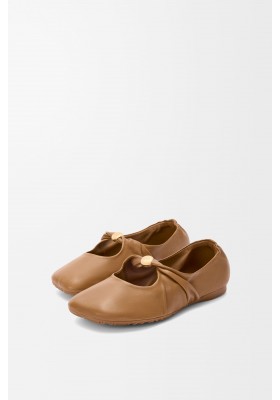 LOEWE Pebble Soft Ballerina In Nappa Lambskin Oak