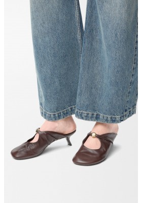 LOEWE Pebble Soft Mule In Nappa Lambskin Brownie