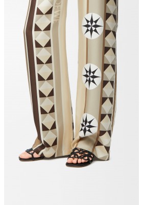 LOEWE Petal Anagram Slide In Soft Calfskin Black