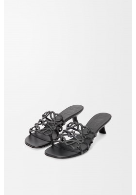 LOEWE Petal Anagram Slide In Soft Calfskin Black