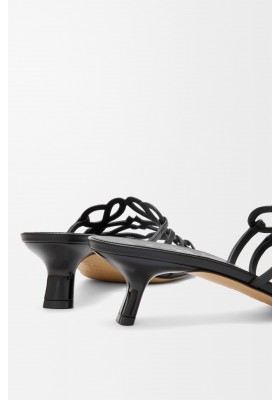 LOEWE Petal Anagram Slide In Soft Calfskin Black