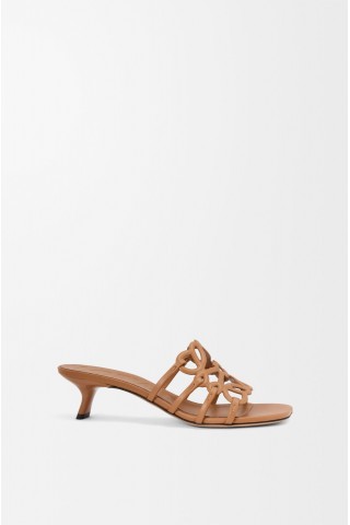 LOEWE Petal Anagram Slide In Soft Calfskin Camel