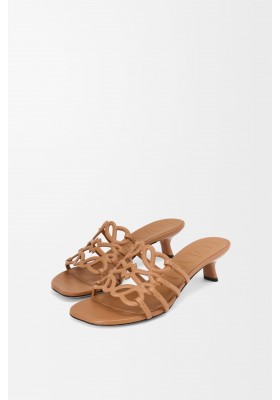 LOEWE Petal Anagram Slide In Soft Calfskin Camel