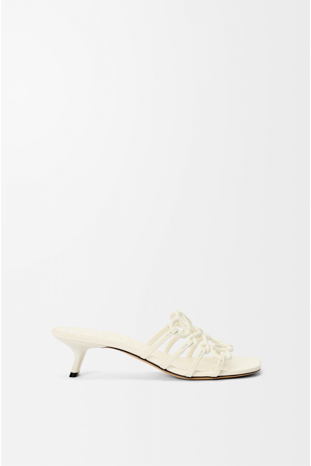 LOEWE Petal Anagram Slide In Soft Calfskin Anthurium White
