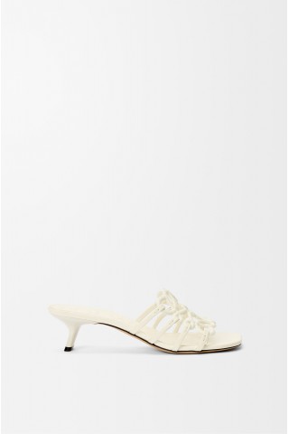 LOEWE Petal Anagram Slide In Soft Calfskin Anthurium White