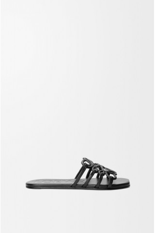 LOEWE Petal Anagram Slide In Soft Calfskin Black