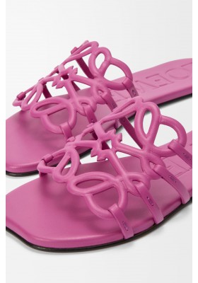 LOEWE Petal Anagram Slide In Soft Calfskin Fuchsia