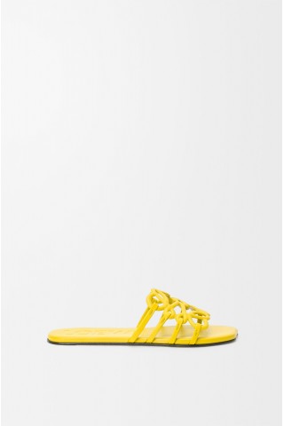 LOEWE Petal Anagram Slide In Soft Calfskin Yellow