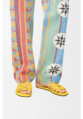 LOEWE Petal Anagram Slide In Soft Calfskin Yellow
