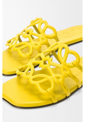 LOEWE Petal Anagram Slide In Soft Calfskin Yellow