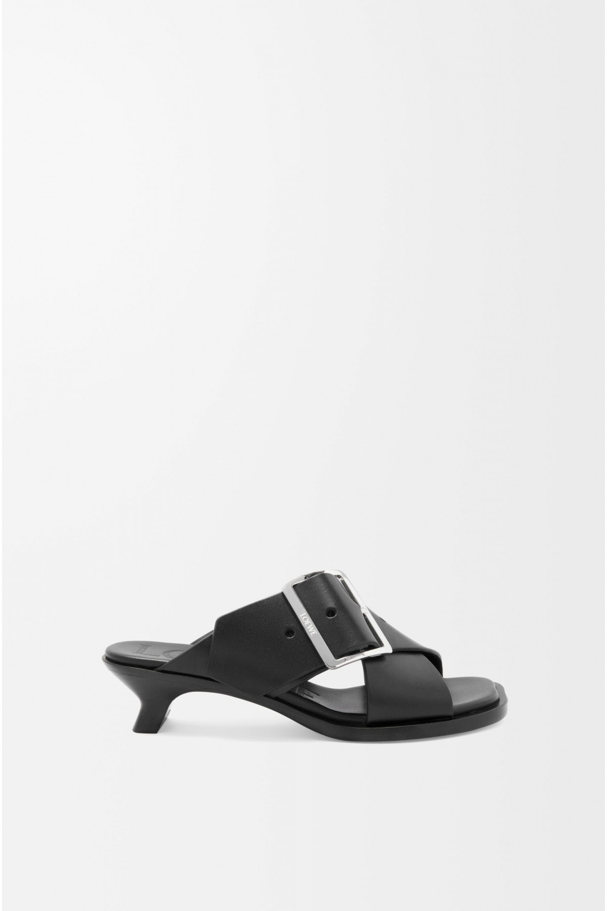 LOEWE Petal Belt Sandal In Vegetable-tanned Calfskin Black