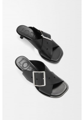 LOEWE Petal Belt Sandal In Vegetable-tanned Calfskin Black