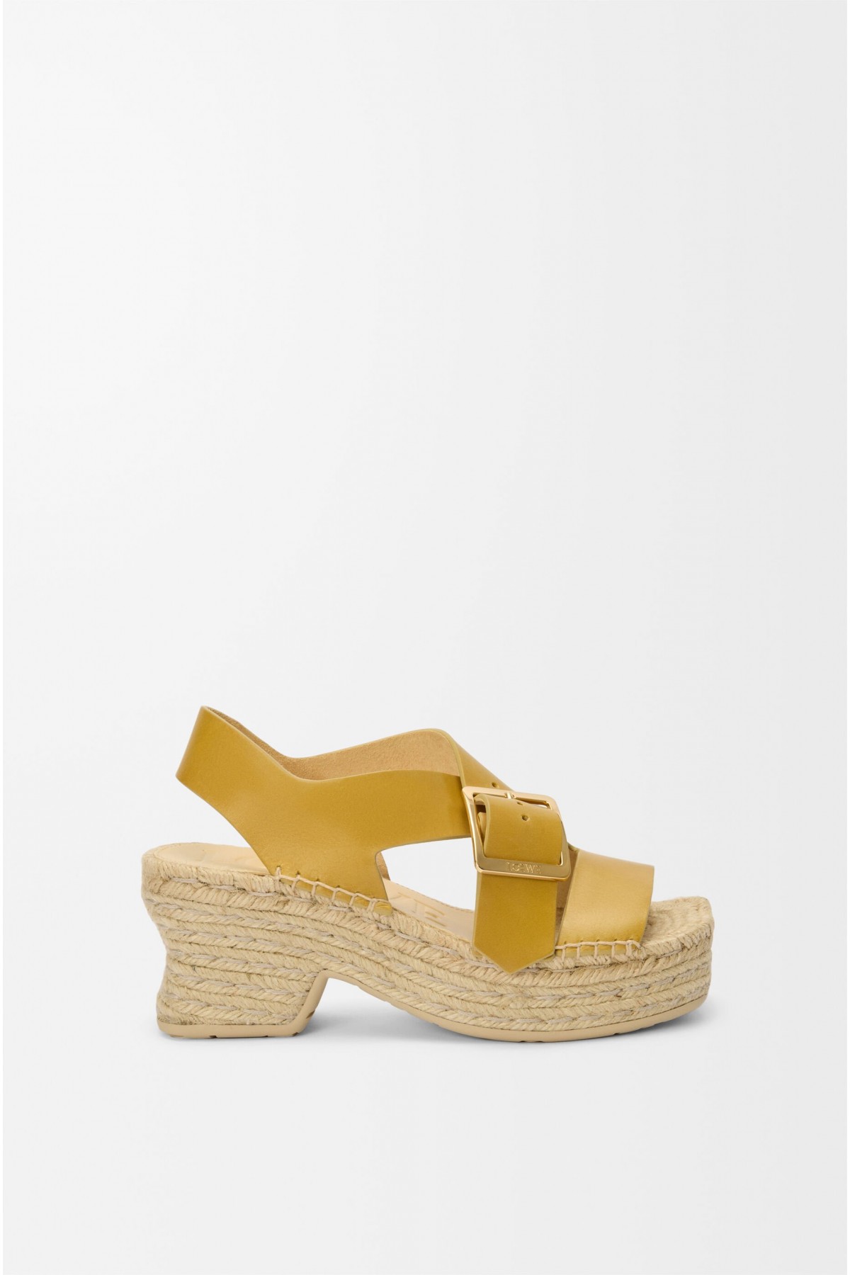 LOEWE Petal Espadrille Platform Sandal In Vegetable-tanned Calfskin Ochre