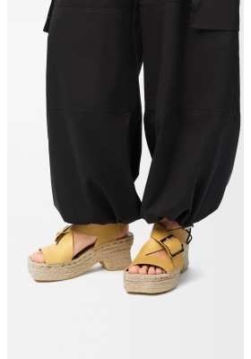 LOEWE Petal Espadrille Platform Sandal In Vegetable-tanned Calfskin Ochre