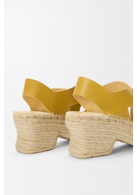 LOEWE Petal Espadrille Platform Sandal In Vegetable-tanned Calfskin Ochre