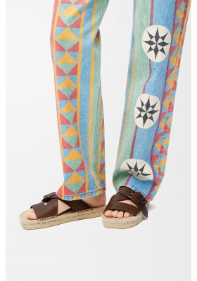 LOEWE Petal Espadrille Slide In Vegetable-tanned Calfskin Brown