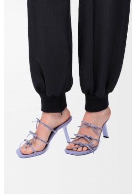 LOEWE Petal Sandal In Suede And Rhinestones Lilac