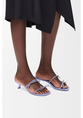 LOEWE Petal Sandal In Suede And Rhinestones Lilac